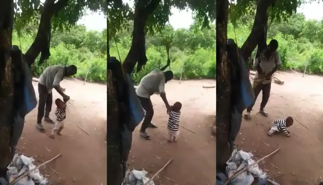 Police on manhunt for man flogging toddler in viral video