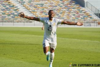 Semenyo was ecstatic to score his first goal for the Black Stars